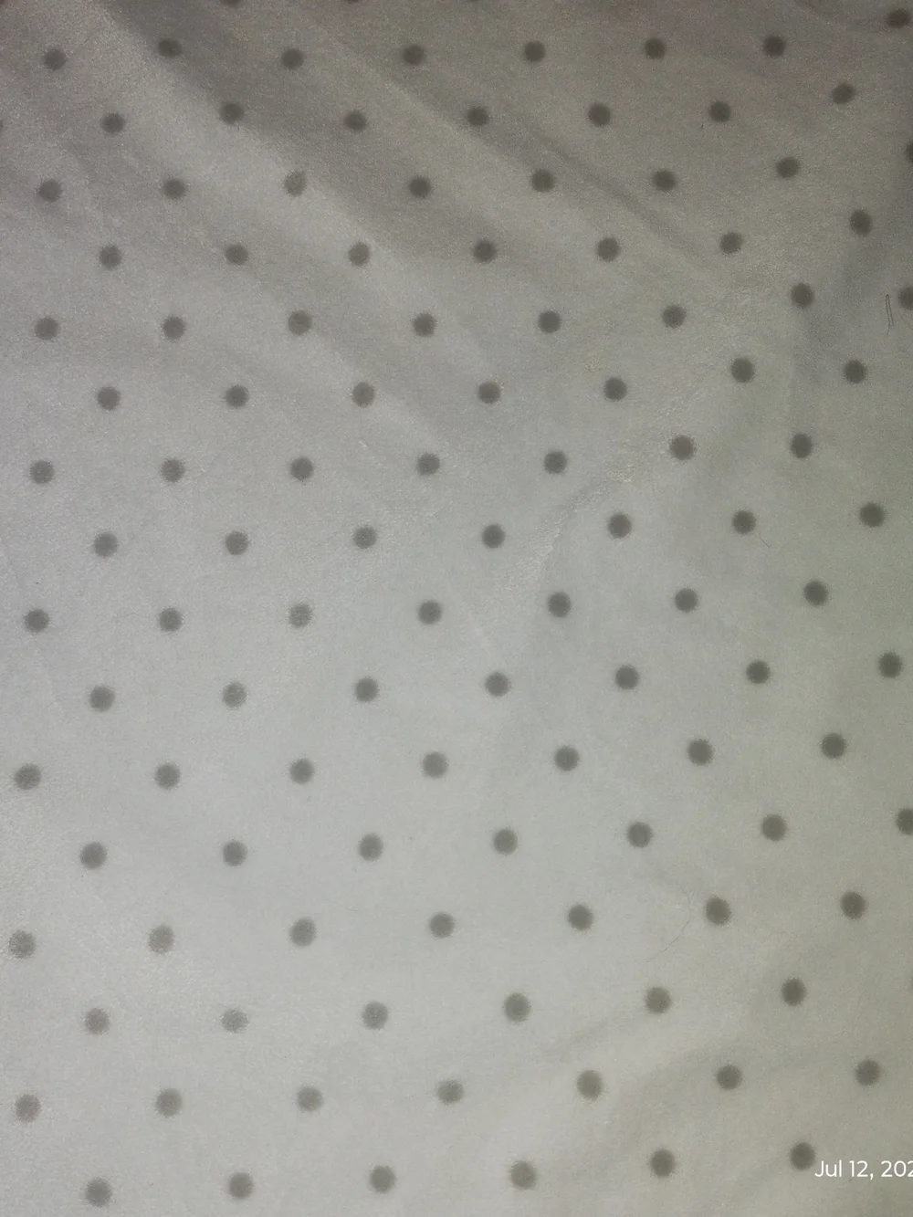 Pottery Barn Kids White W/Gray Polka Dots Velour Fitted Crib Sheet